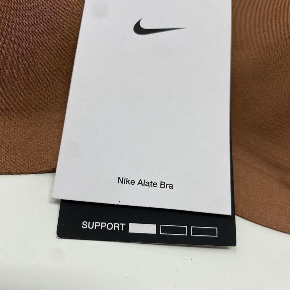 Nike Alate Minimalist Low Support Brown Padded Sports Bra Size Small Cup C-E - Picture 3 of 8